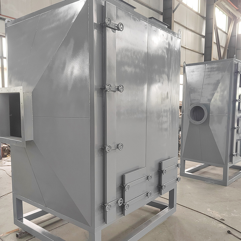 Ylhäältä ja sivulta ladattava hiiliteräksinen aktiivihiiliadsorptiolaatikko